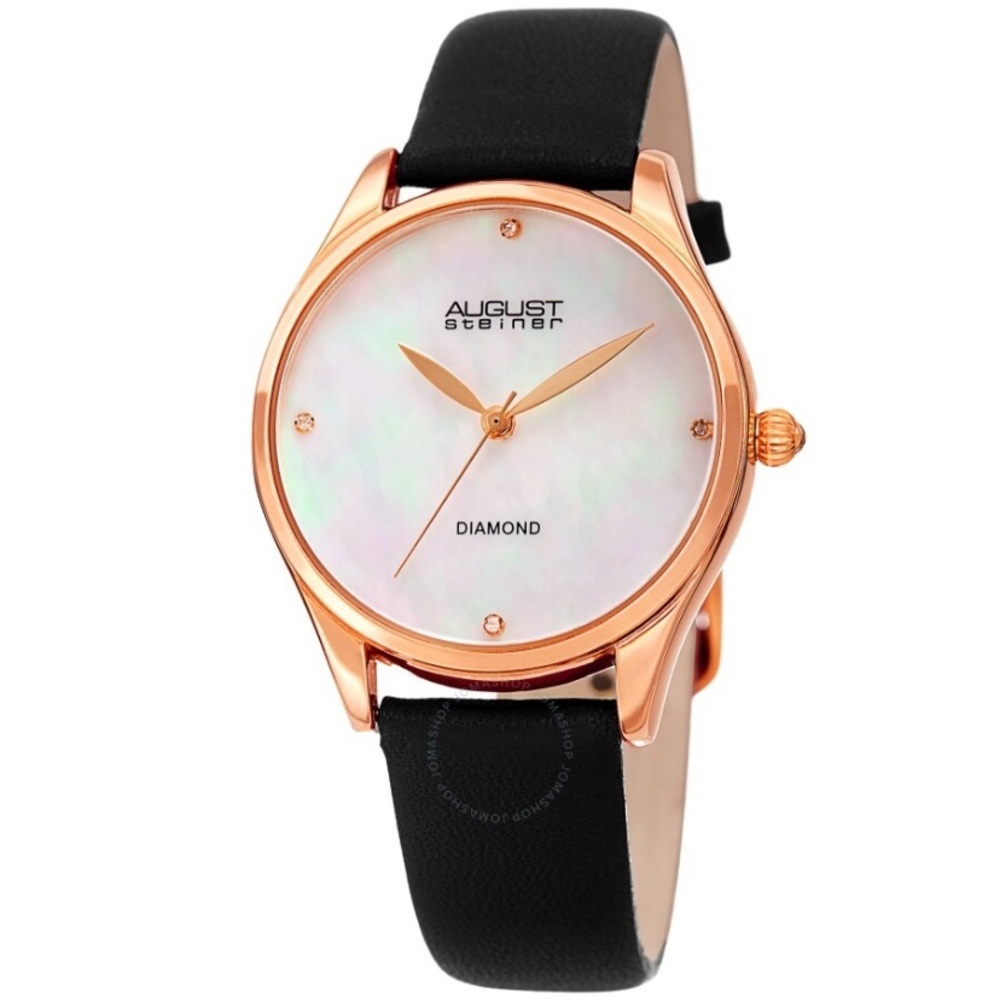 August Steiner Rose Gold and Black Watch